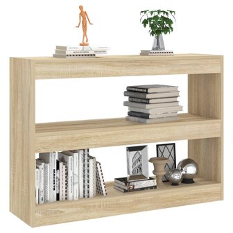 Boekenkast/kamerscherm 100x30x72 cm sonoma eikenkleurig 8720286843680 5