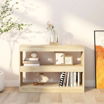 Boekenkast/kamerscherm 100x30x72 cm sonoma eikenkleurig 8720286843680 6