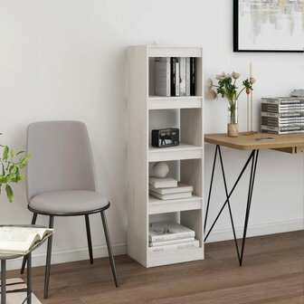 Boekenkast/kamerscherm 40x30x135,5 cm grenenhout wit 8720286608449 1