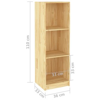 Boekenkast / kamerscherm 36x33x110 cm massief grenenhout 8720286772652 8