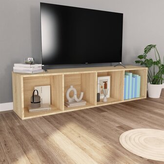 Boekenkast/tv-meubel 36x30x143cm bewerkt hout sonoma eikenkleur 8719883673080 6