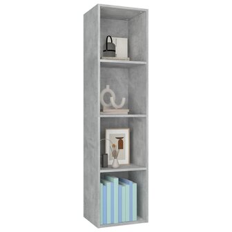 Boekenkast/tv-meubel 36x30x143 cm bewerkt hout betongrijs 8719883673097 3