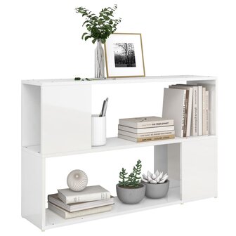 Boekenkast 100x24x63 cm spaanplaat hoogglans wit 8720286651322 5