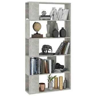 Boekenkast/kamerscherm 80x24x159 cm bewerkt hout betongrijs 8719883672649 3