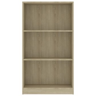 Boekenkast met 3 schappen 60x24x109 cm bewerkt hout sonoma eik 8719883787718 4