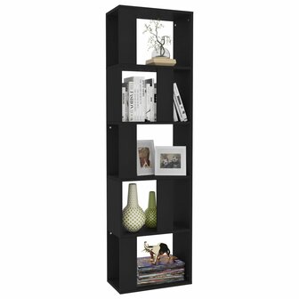 Boekenkast/kamerscherm 45x24x159 cm bewerkt hout zwart 8719883672700 3