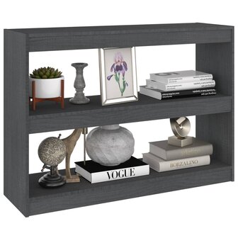 Boekenkast/kamerscherm 100x30x71,5 cm grenenhout grijs 8720286609101 4