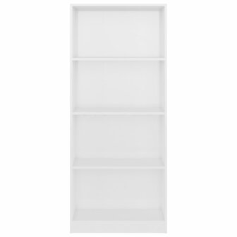 Boekenkast 4 schappen 60x24x142 cm bewerkt hout hoogglans wit 8719883869261 4