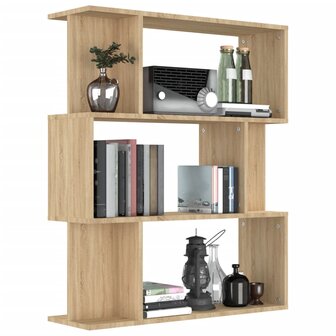 Boekenkast/kamerscherm 80x24x96 cm bewerkt hout sonoma eiken 8719883672458 4