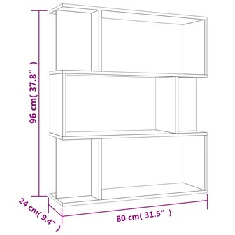 Boekenkast/kamerscherm 80x24x96 cm bewerkt hout sonoma eiken 8719883672458 8