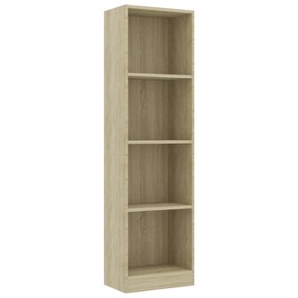 Boekenkast met 4 schappen 40x24x142 cm bewerkt hout sonoma eik 8719883787442 2