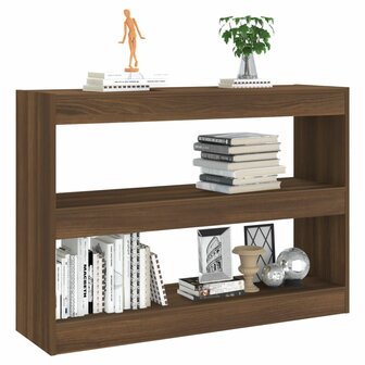 Boekenkast/kamerscherm 100x30x72 cm bruineikenkleurig 8720286844625 5