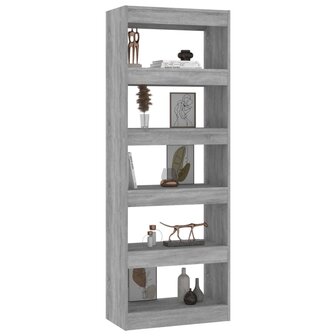 Boekenkast/kamerscherm 60x30x166 cm spaanplaat grijs sonoma 8720286844403 6