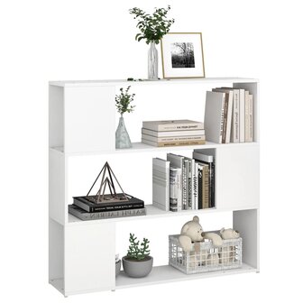 Boekenkast/kamerscherm 100x24x94 cm wit 8720286651353 4