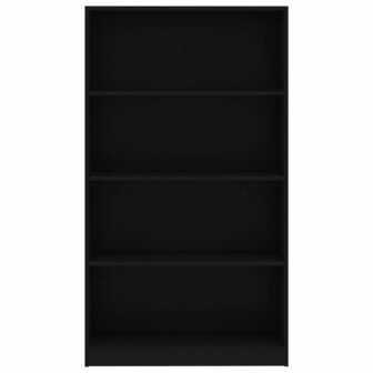 Boekenkast met 4 schappen 80x24x142 cm bewerkt hout zwart 8719883815237 4