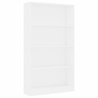 Boekenkast met 4 schappen 80x24x142 cm bewerkt hout wit 8719883815220 2