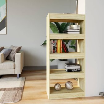 Boekenkast/kamerscherm 60x30x135 cm bewerkt hout sonoma eiken 8720286843284 1