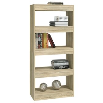 Boekenkast/kamerscherm 60x30x135 cm bewerkt hout sonoma eiken 8720286843284 4