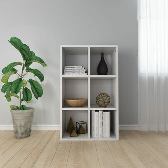 Boekenkast/dressoir 66x30x98 cm bewerkt hout wit 8719883675039 1