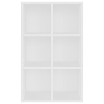 Boekenkast/dressoir 66x30x98 cm bewerkt hout wit 8719883675039 6