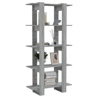 Boekenkast/kamerscherm 80x30x160 cm spaanplaat grijs sonoma 8720286844045 4