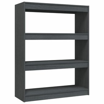 Boekenkast/kamerscherm 100x30x103 cm massief grenenhout grijs 8720286609156 2