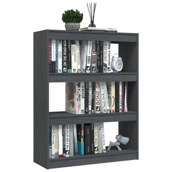 Boekenkast/kamerscherm 100x30x103 cm massief grenenhout grijs 8720286609156 4