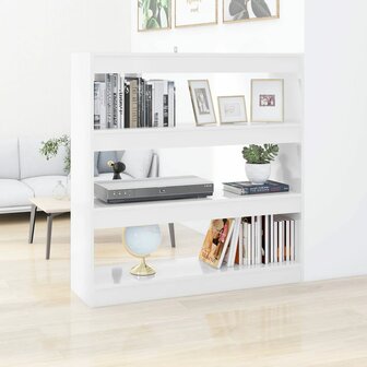 Boekenkast/kamerscherm 100x30x103 cm hoogglans wit 8720286843758 1