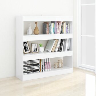 Boekenkast/kamerscherm 100x30x103 cm hoogglans wit 8720286843758 5