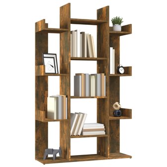 Boekenkast 86x25,5x140 cm bewerkt hout gerookt eikenkleurig 8720286979389 4