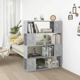 Boekenkast/kamerscherm 100x24x124 cm betongrijs 8720286651483 1