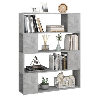 Boekenkast/kamerscherm 100x24x124 cm betongrijs 8720286651483 4