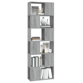 Boekenkast/kamerscherm 60x24x186 cm grijs sonoma eiken 8720287125143 4