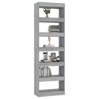 Boekenkast/kamerscherm 60x30x198 cm grijs sonoma eikenkleurig 8720286844434 4