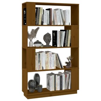 Boekenkast/kamerscherm 80x25x132 cm massief hout honingbruin 8720286906057 4