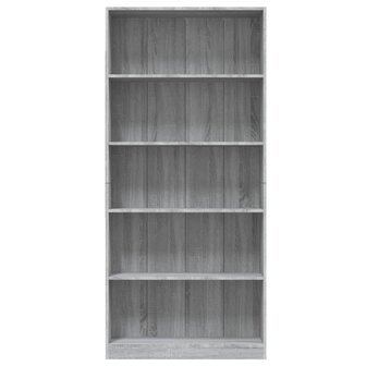 Boekenkast 80x24x175 cm bewerkt hout grijs sonoma eikenkleurig 8720286976081 4