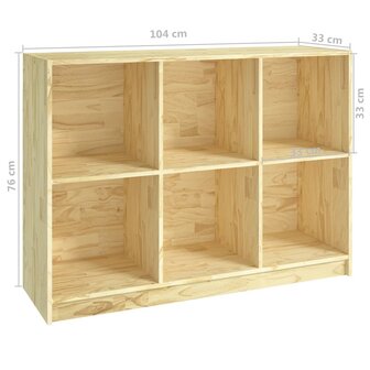 Boekenkast 104x33x76 cm massief grenenhout 8720286772959 8