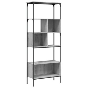 Boekenkast 5-laags 76x33x188,5 cm bewerkt hout grijs sonoma 8721012340572 2