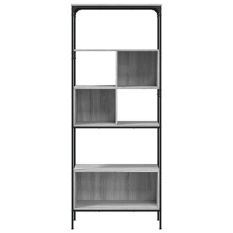 Boekenkast 5-laags 76x33x188,5 cm bewerkt hout grijs sonoma 8721012340572 5