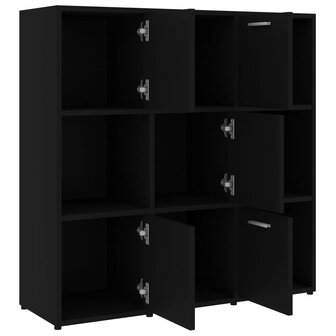 Boekenkast 90x30x90 cm bewerkt hout zwart 8720286017258 5