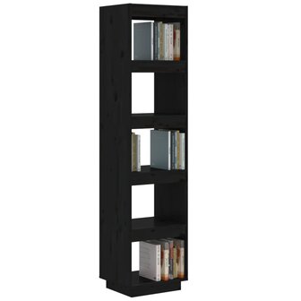 Boekenkast/kamerscherm 40x35x167 cm massief grenenhout zwart 8720286815892 4