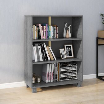 Boekenkast HAMAR 85x35x112 cm massief grenenhout donkergrijs 8720286818329 1