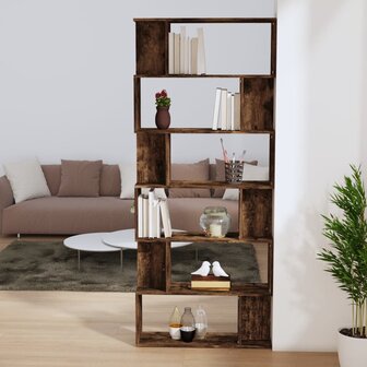 Boekenkast/kamerscherm 80x24x192 cm bewerkt hout gerookt eiken 8720845693275 3