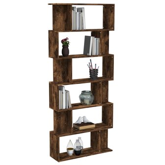 Boekenkast/kamerscherm 80x24x192 cm bewerkt hout gerookt eiken 8720845693275 4