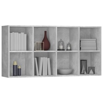 Boekenkast/dressoir 66x30x130 cm bewerkt hout betongrijs 8719883673189 7