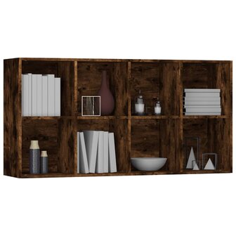 Boekenkast 66x30x130 cm bewerkt hout gerookt eikenkleurig 8720286975114 4