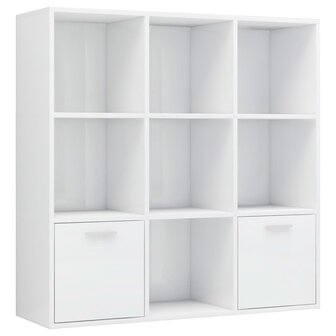 Boekenkast 98x30x98 cm bewerkt hout hoogglans wit 8719883869803 2