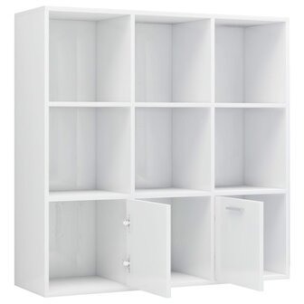 Boekenkast 98x30x98 cm bewerkt hout hoogglans wit 8719883869803 5