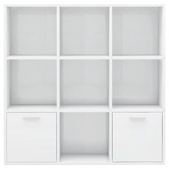 Boekenkast 98x30x98 cm bewerkt hout hoogglans wit 8719883869803 7