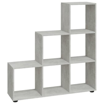 Boekenkast trapvormig 107 cm bewerkt hout betongrijs 8720286945759 2